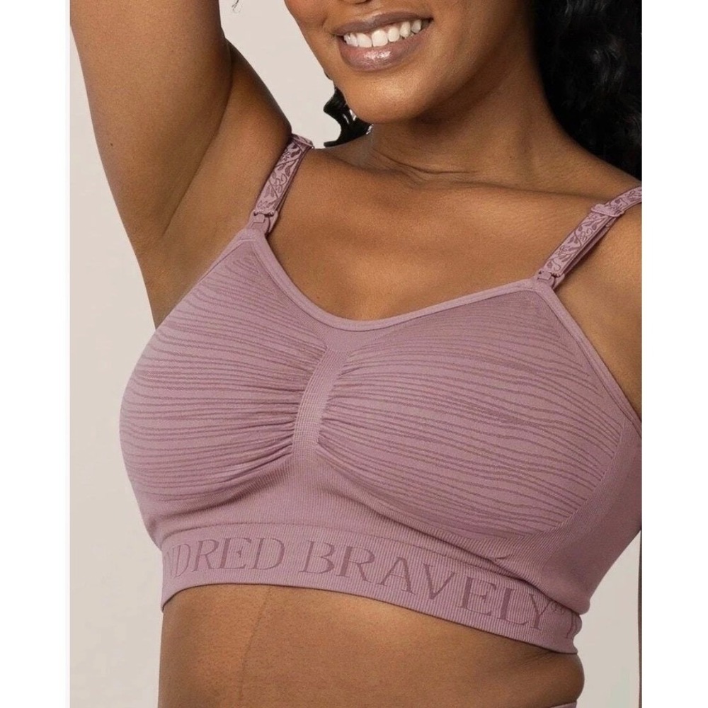 Kindred Bravely Maternity Nursing & Pumping Bra Seamless Ribbed Amethyst SZ M